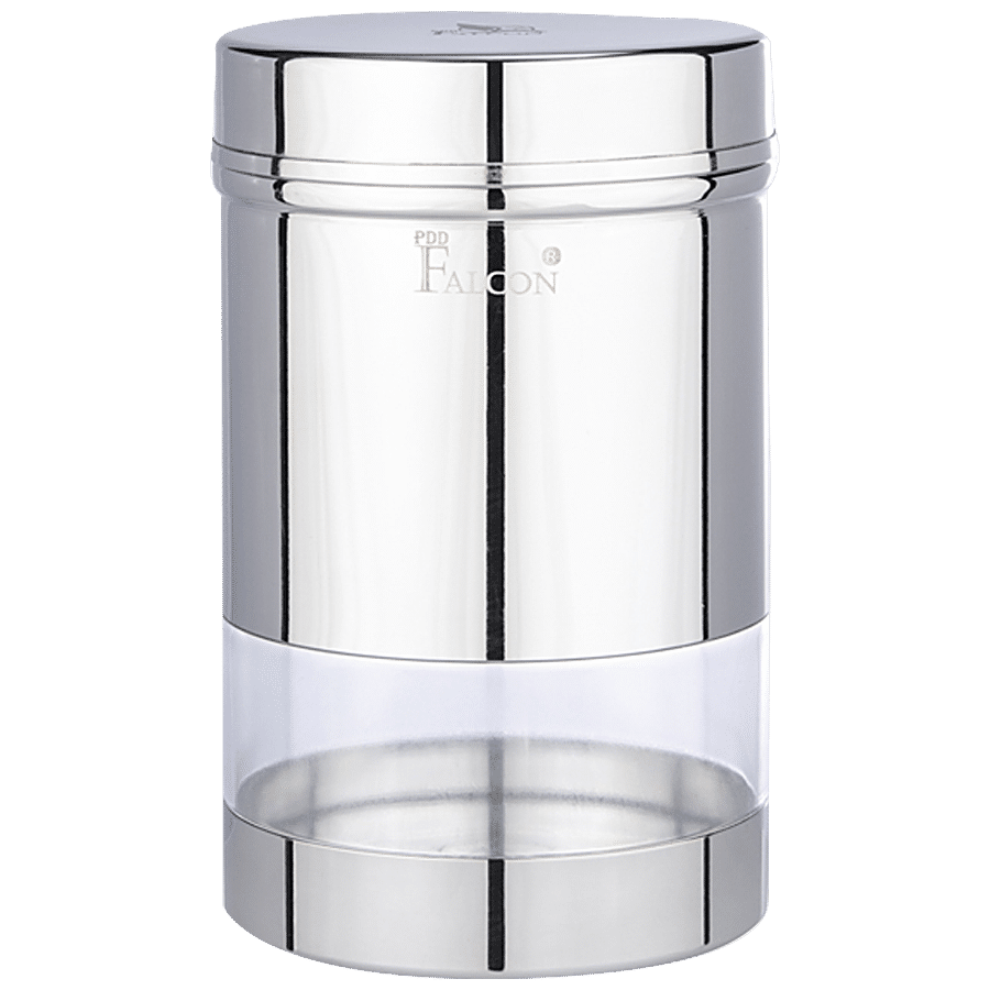 PddFalcon Stainless Steel See-N-Store See Through Canister - Store Tea