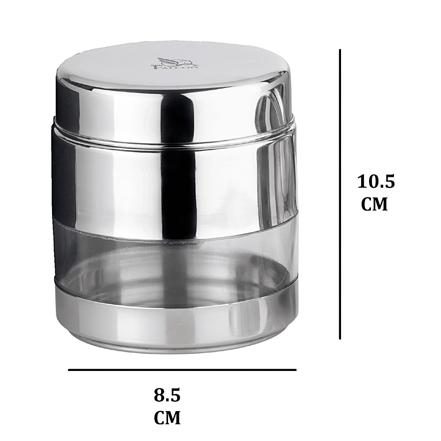 PddFalcon Stainless Steel Twister See Through Canister - Mirror Finish