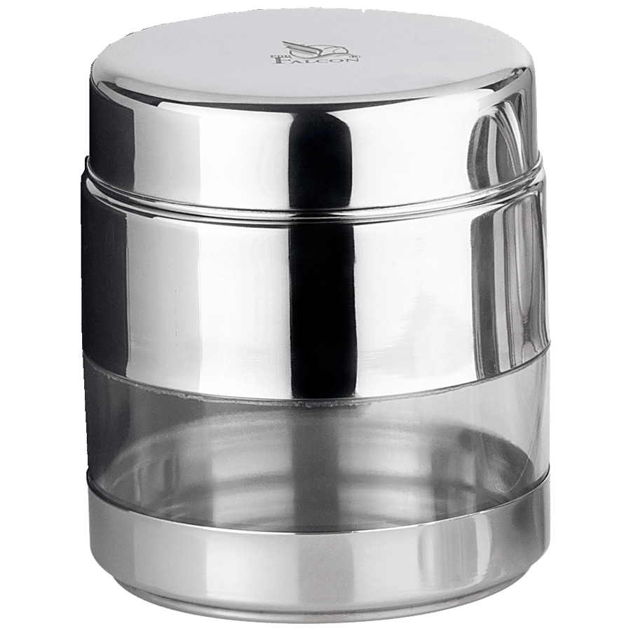 PddFalcon Stainless Steel Twister See Through Canister - Mirror Finish