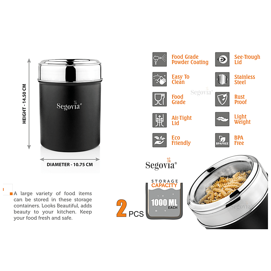 Segovia Stainless Steel Canister/Container - See Through Lid