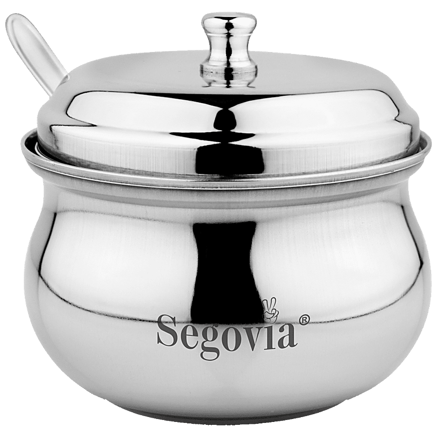 Segovia Stainless Steel Ghee/Oil Pot With Lid & Spoon - Rustproof