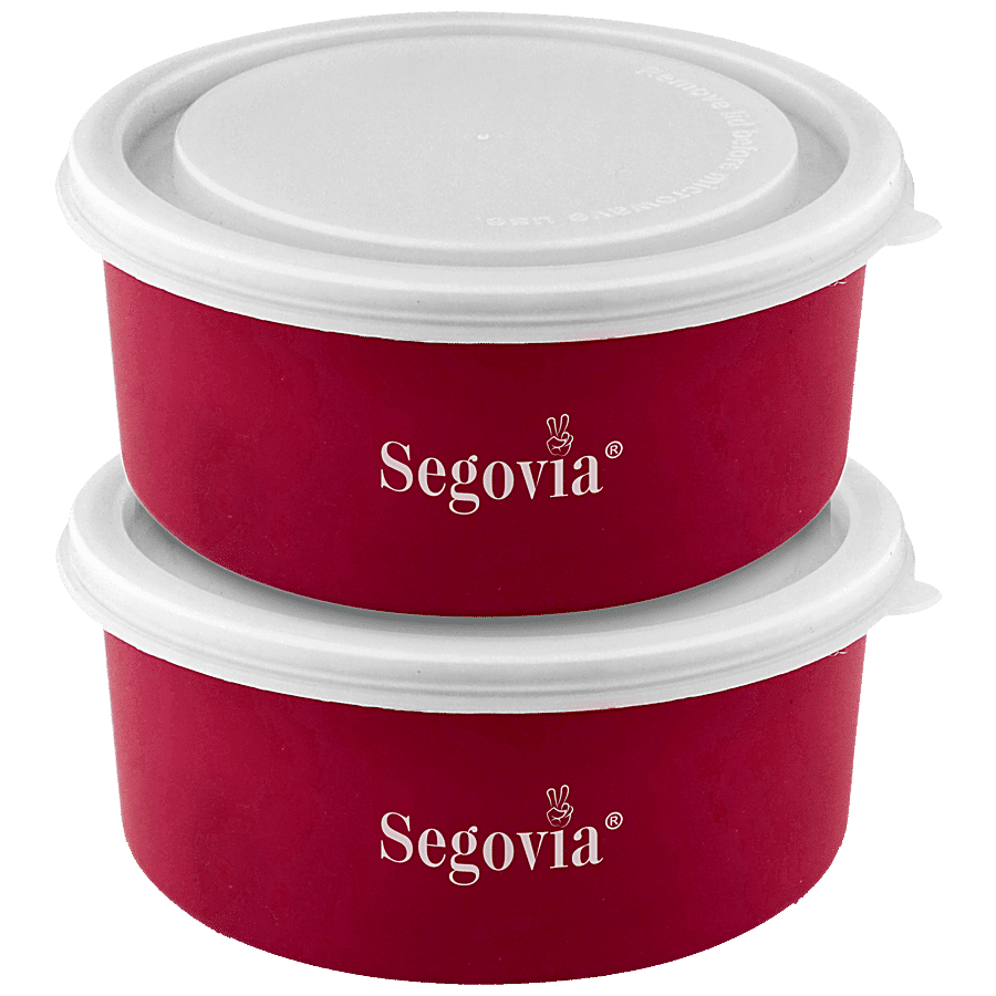 Segovia Stainless Steel Lunch Box/Food Storage/Utility Container With Lid - Microwave Safe