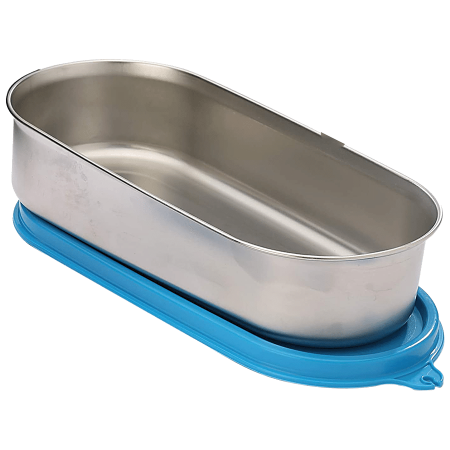 Signoraware Oval Steel Container With Lid - High Quality