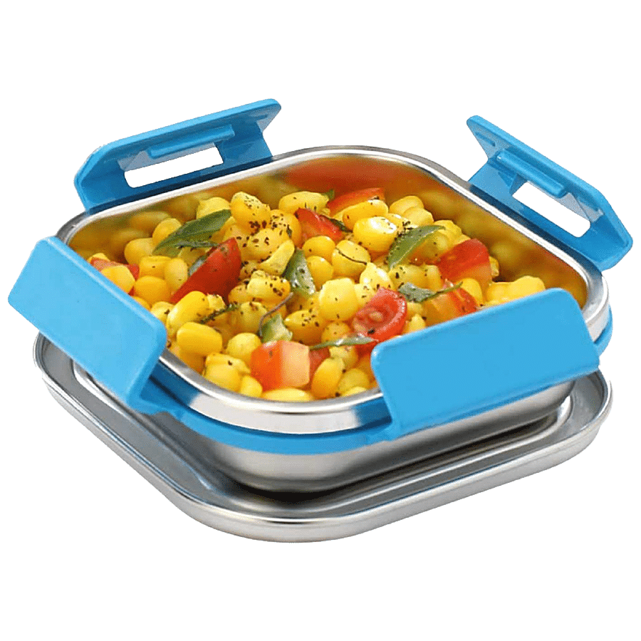 Signoraware SquareX Steel Lunch Box With Lid - High Quality