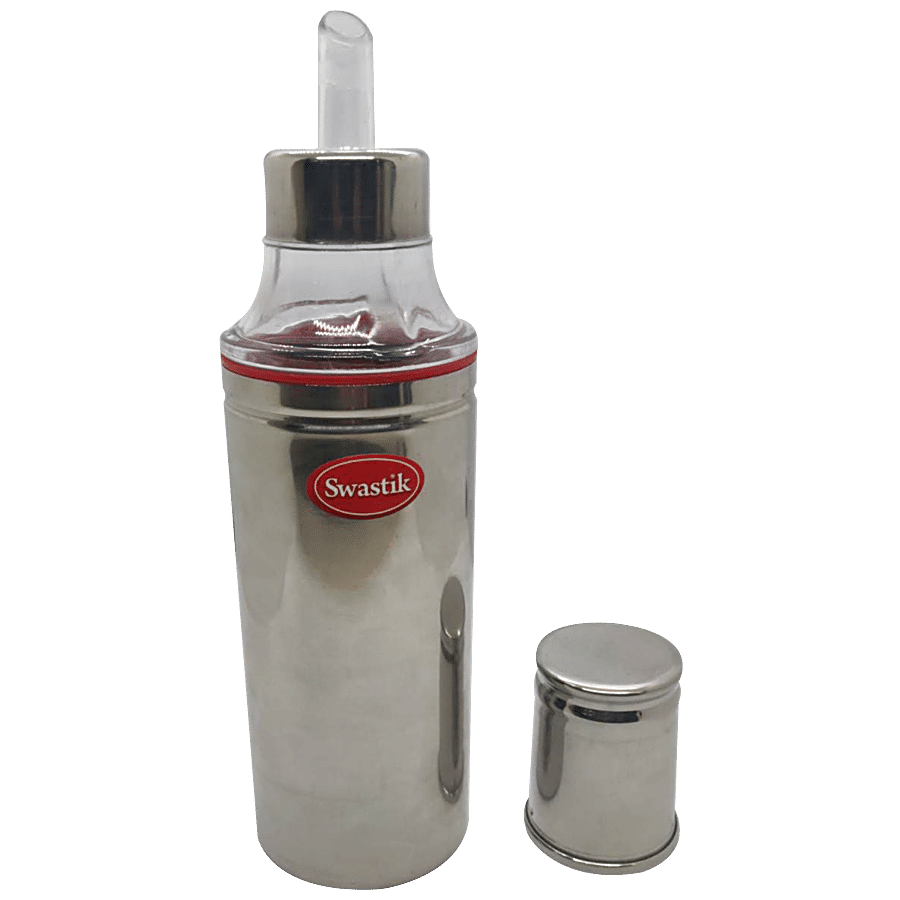 Swastik Steel Stainless Steel Oil Dispenser/Pourer/Can/Dropper/Bottle - Kitchen Queen