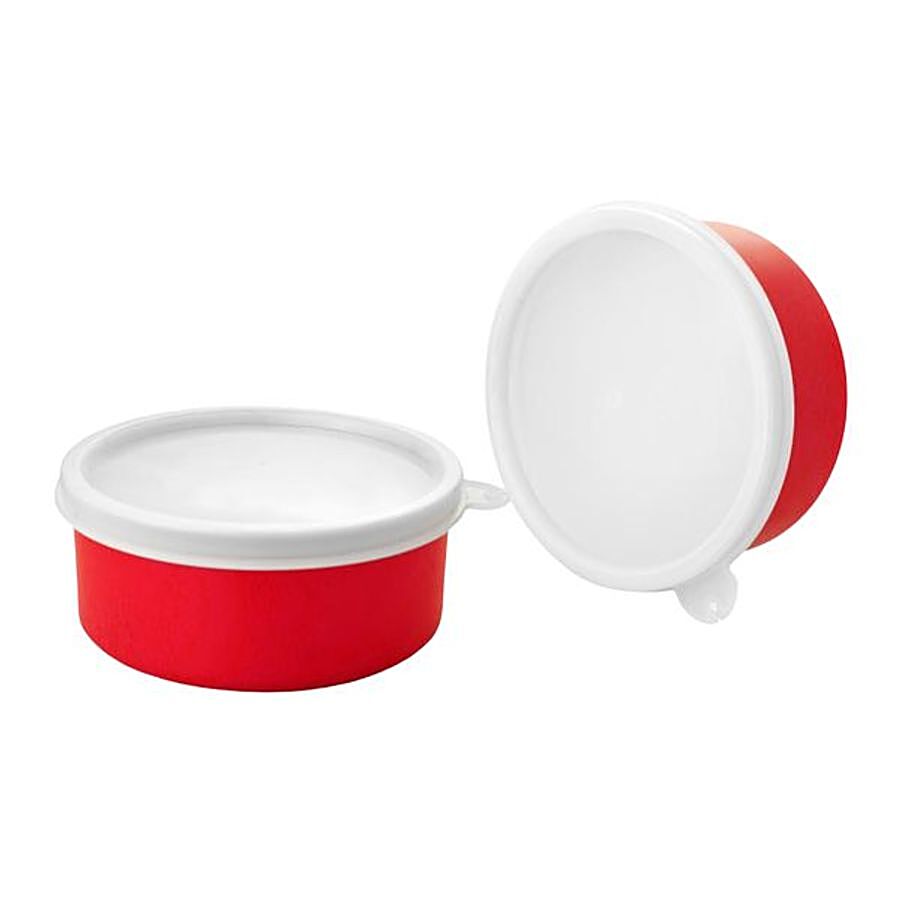 Vinayak Microwave Safe Stainless Steel Bowl Set - Red