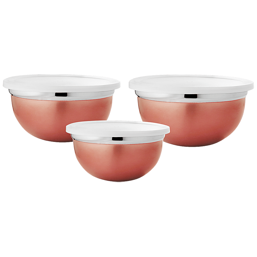 Vinayak Steel Storage Storage Container/Bowl Set - Rose Gold Finish