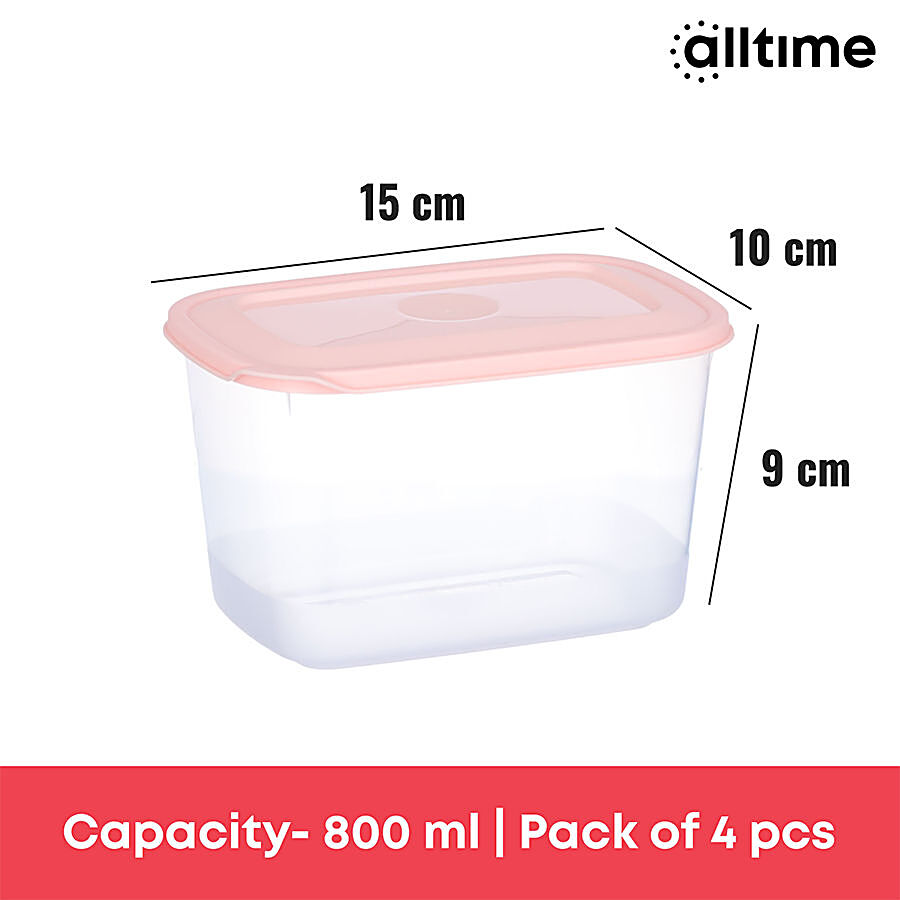 All Time Plastic Food Saver Containers With Lid - Pink