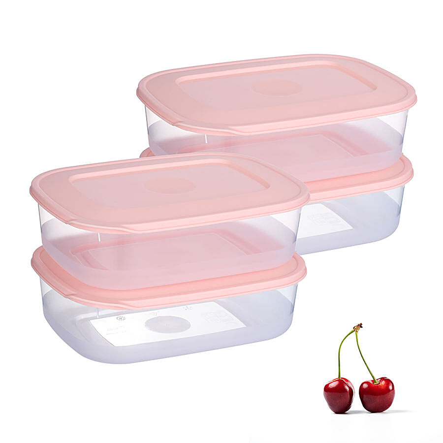 All Time Plastic Food Saver Containers With Lid - Pink