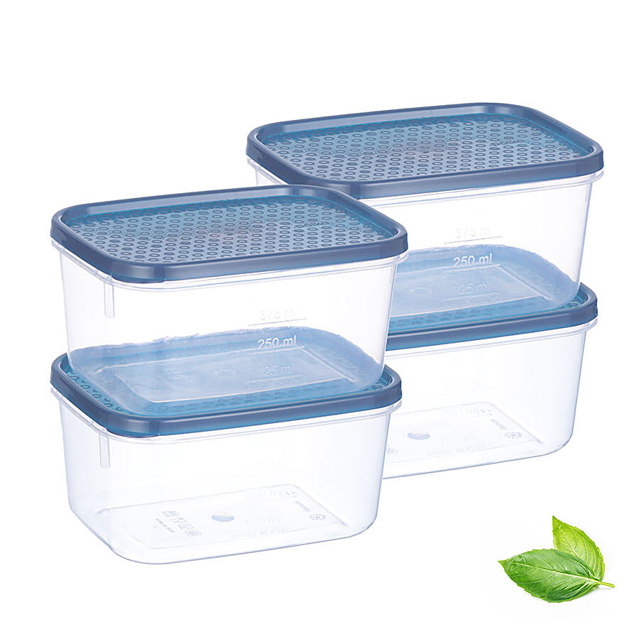 All Time Plastic Polka Containers With Lid - Blue