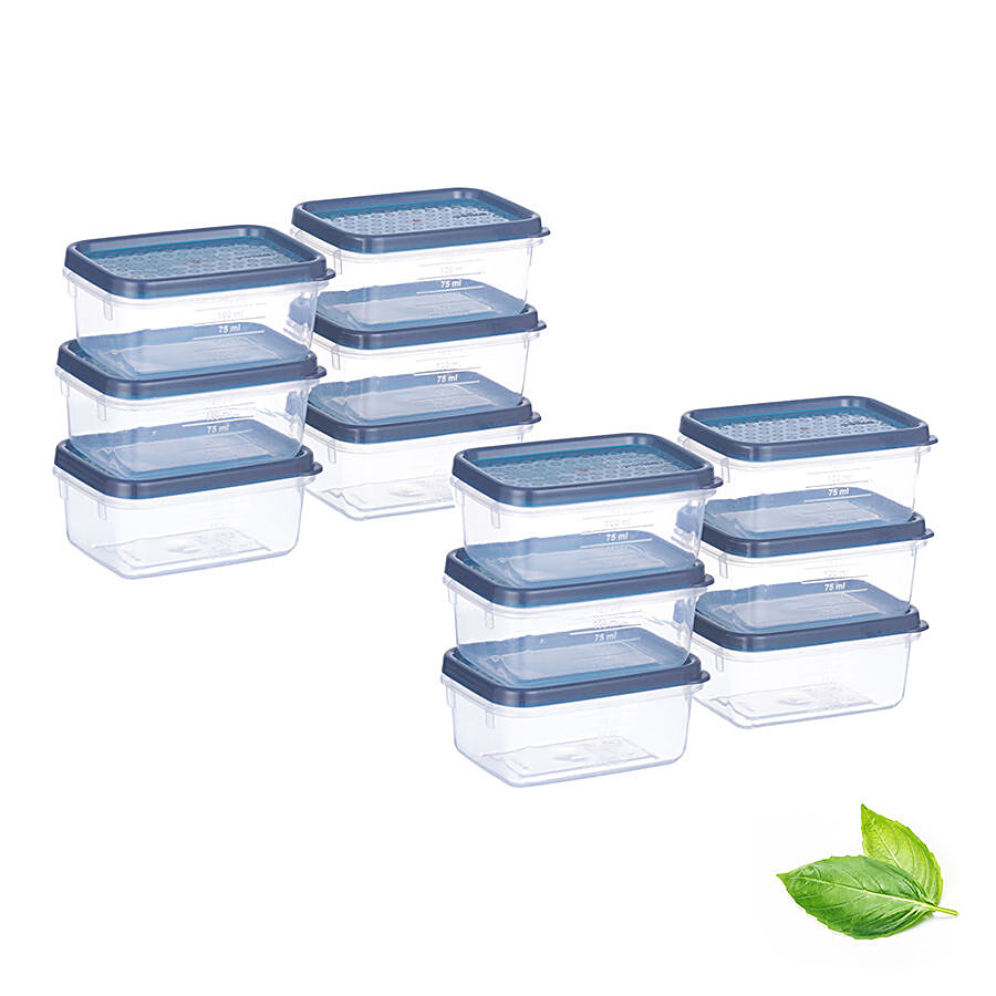 All Time Plastic Polka Containers With Lid - Blue