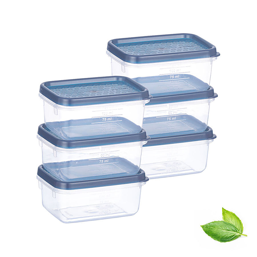 All Time Plastic Polka Containers With Lid - Blue