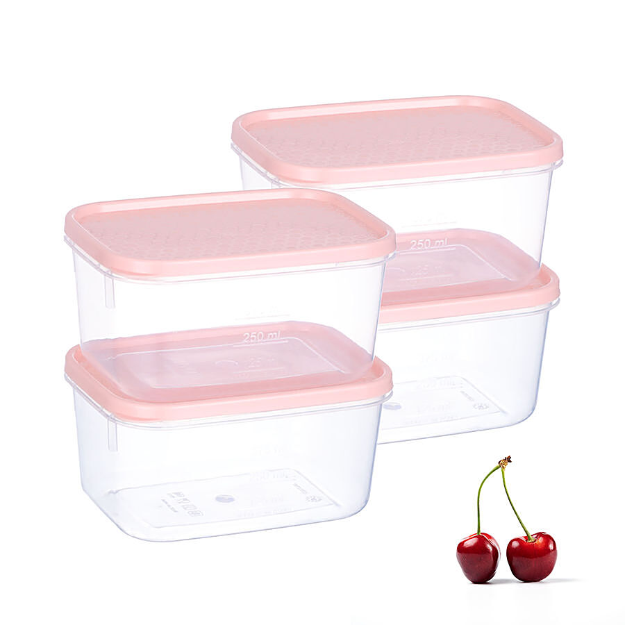 All Time Plastic Polka Containers With Lid - Pink