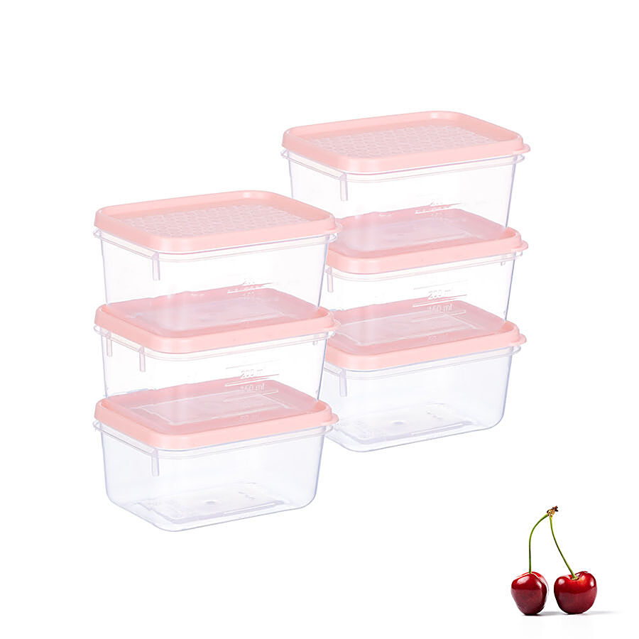 All Time Plastic Polka Containers With Lid - Pink