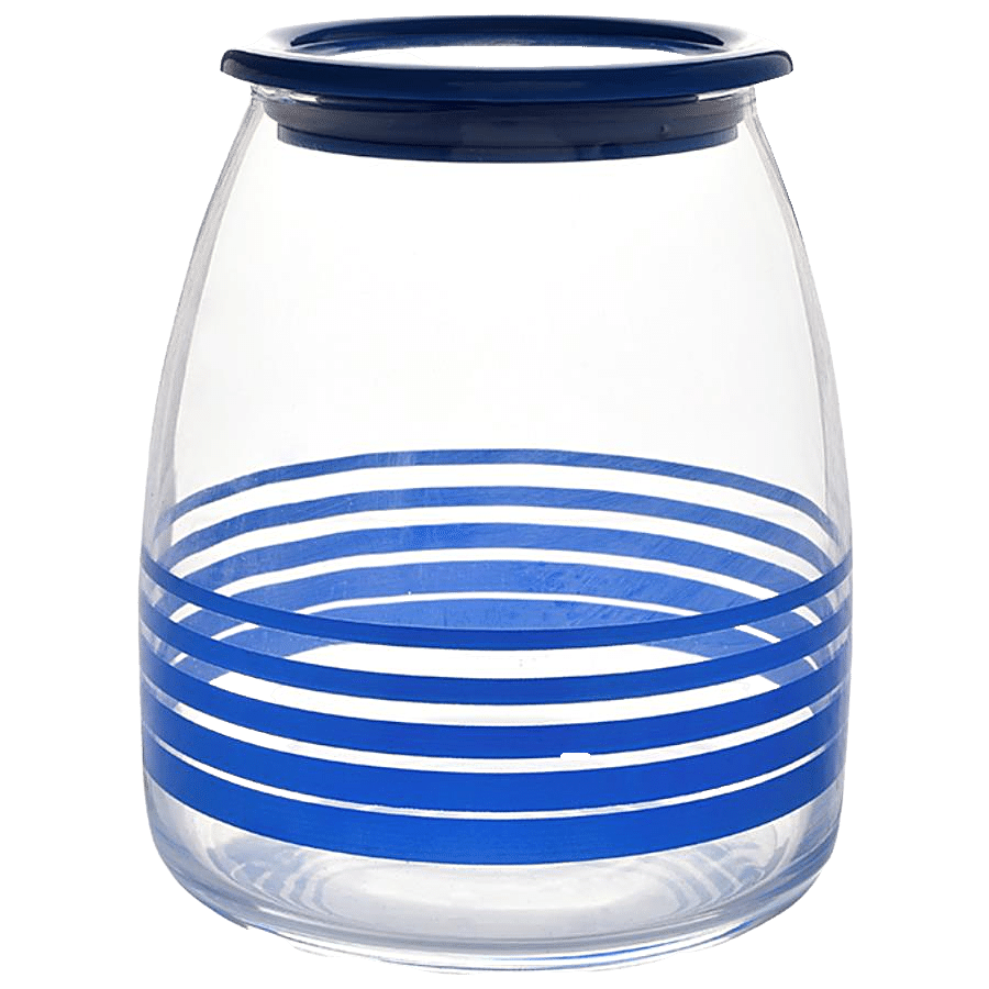 BB Home Airtight Storage Jar with Blue Lid - Transparent