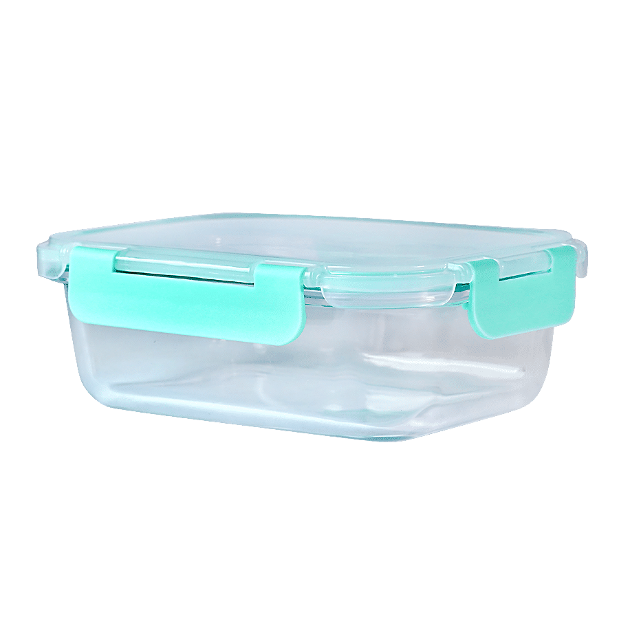 BB Home Borosilicate Glass Rectangular Container With Lid - Green