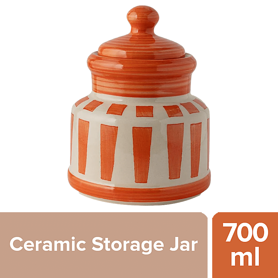 BB Home Earth Ceramic Storage Jar - Hand Painted