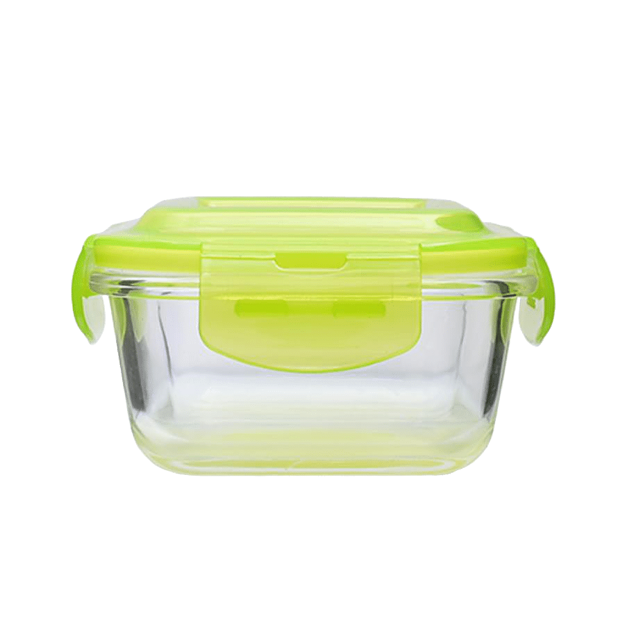 BB Home Food Container with Green Lid - Transparent