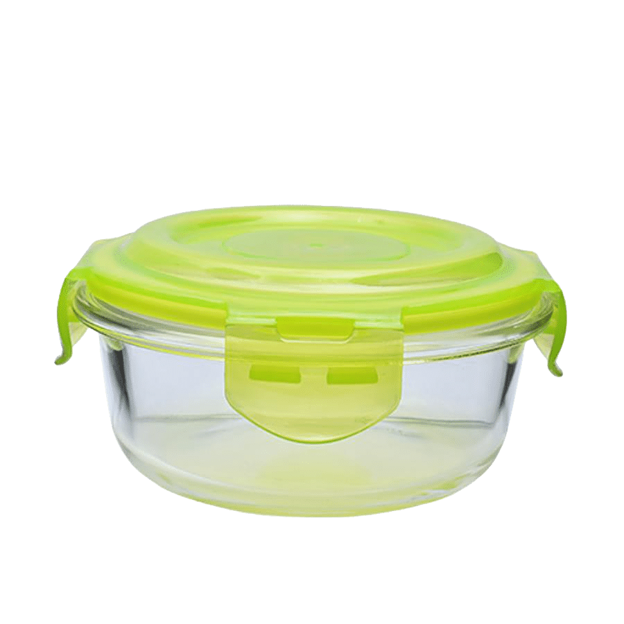 BB Home Food Container with Green Lid - Transparent