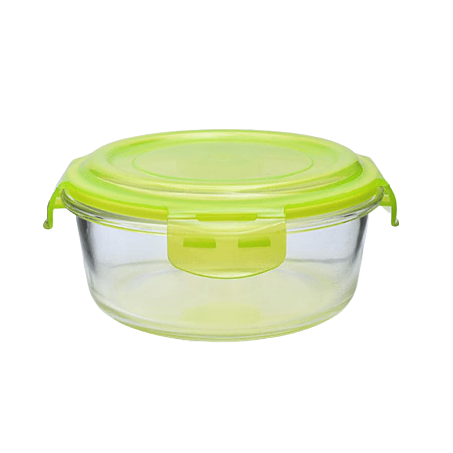 BB Home Food Container with Green Lid - Transparent