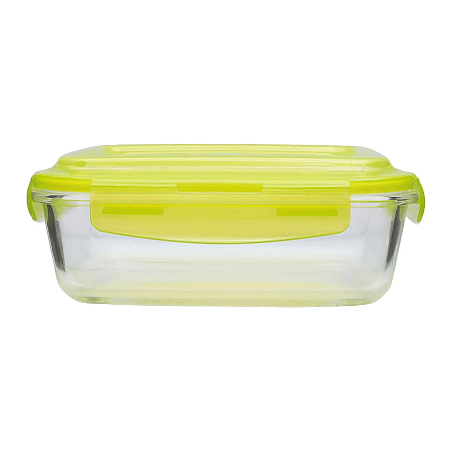 BB Home Food Container with Green Lid - Transparent