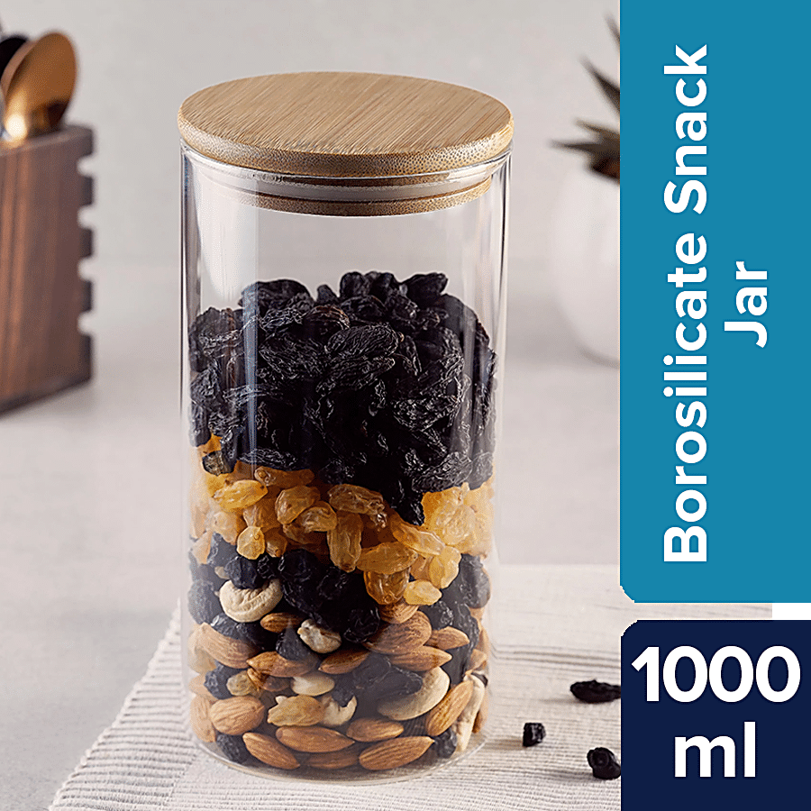 BB Home Glass Snack/ Cookie/ Dry Fruit Borosilicate Jar