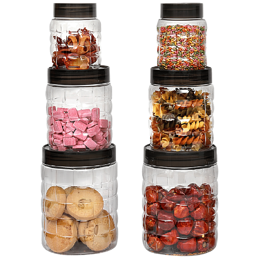 Cello Plastic PET Canister Set - Checkers