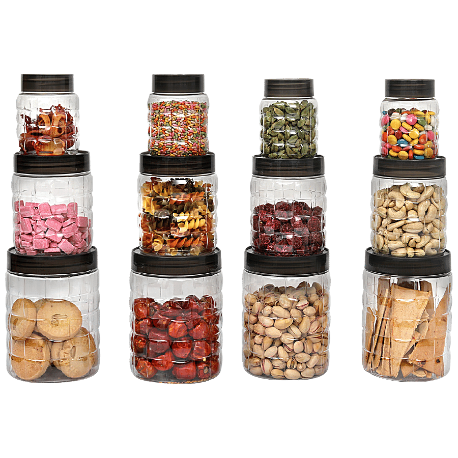 Cello Plastic PET Canister Set - Checkers