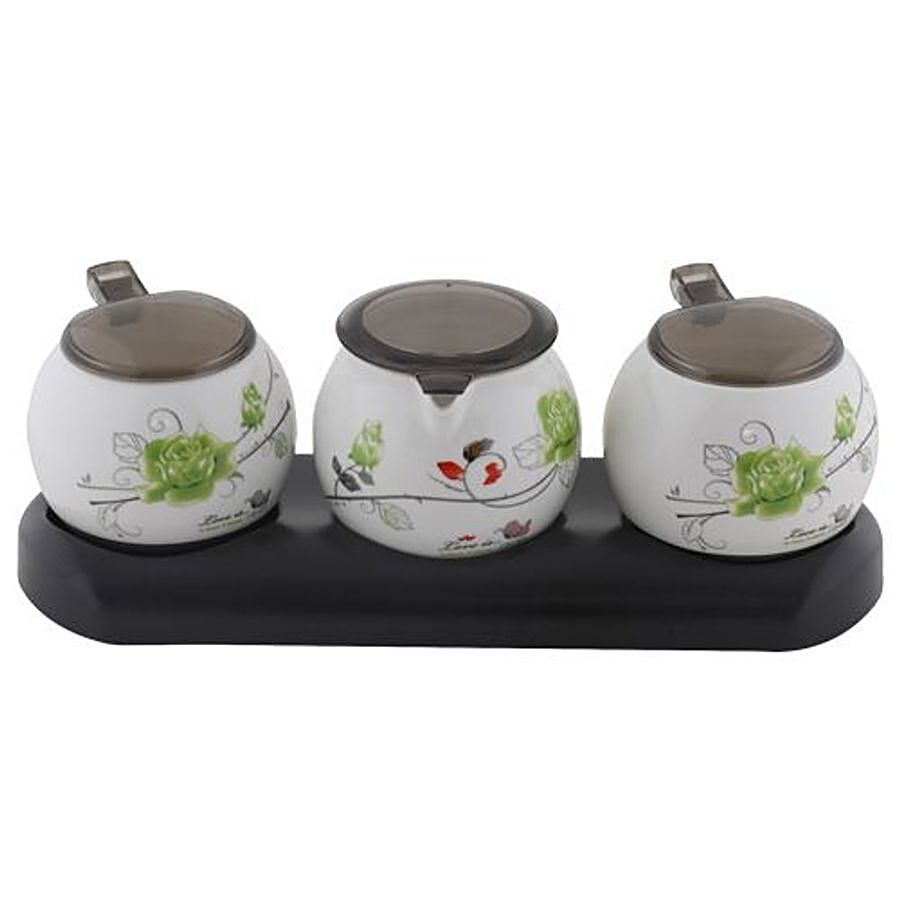 DP BB 603 Condiment Set with Tray - Black & White