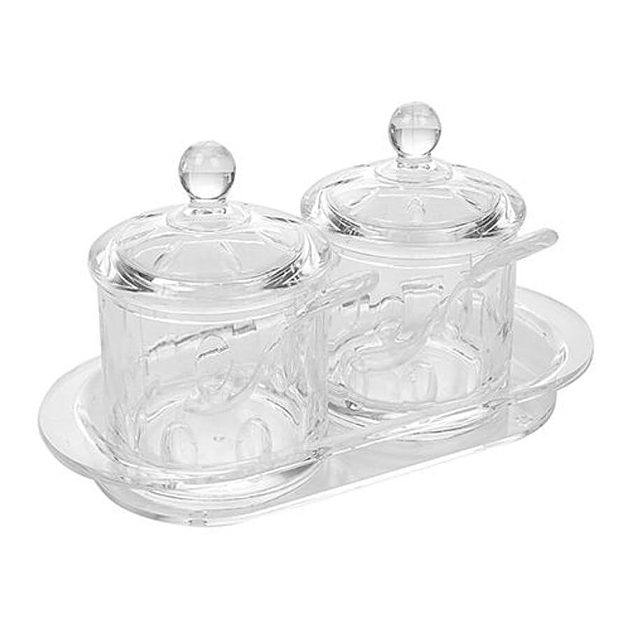 DP Bb-687 Dry Fruits/Candy/Jam Jar with Spoons - Transparent