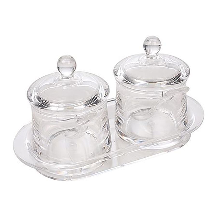 DP Bb-689 Dry Fruits/Candy/Jam Jar with Spoons - Transparent