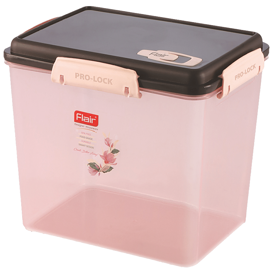 Flair Plastics Plastic Pro Lock 4 Side Lock Container - Brown