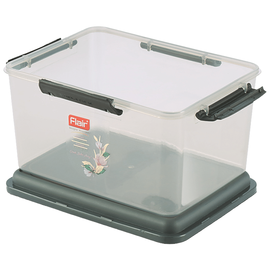 Flair Plastics Plastic Pro Lock 4 Side Lock Container - Gray