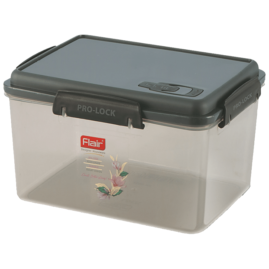 Flair Plastics Plastic Pro Lock 4 Side Lock Container - Gray