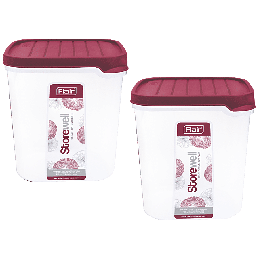 Flair Plastics Storewell Square Container - Food Grade