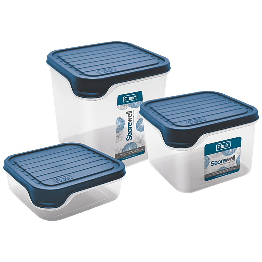 Flair Plastics Storewell Square Container - Food Grade