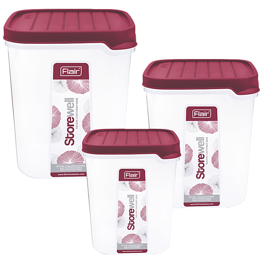 Flair Plastics Storewell Square Container - Food Grade