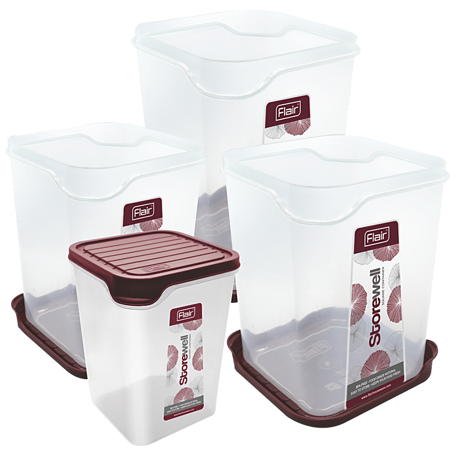 Flair Plastics Storewell Square Container - Food Grade