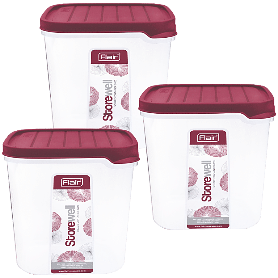 Flair Plastics Storewell Square Container - Food Grade