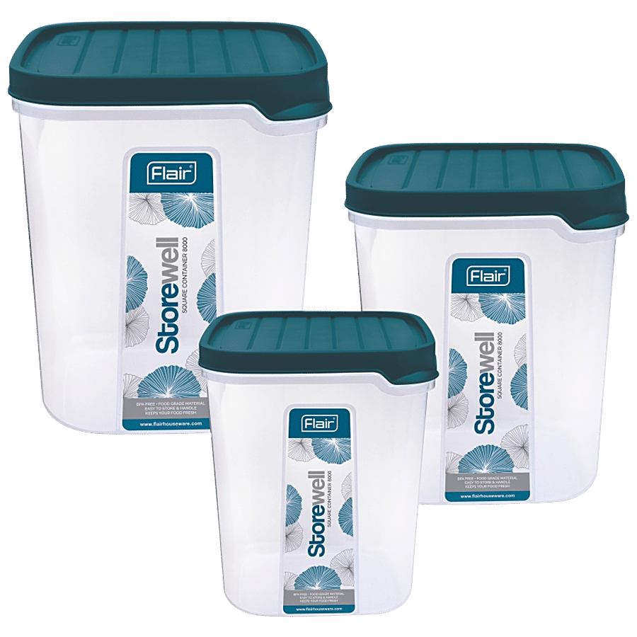 Flair Plastics Storewell Square Container - Food Grade