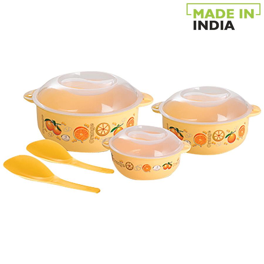 JOYO Cook N Serve Big Printed Casserole Set - Yellow