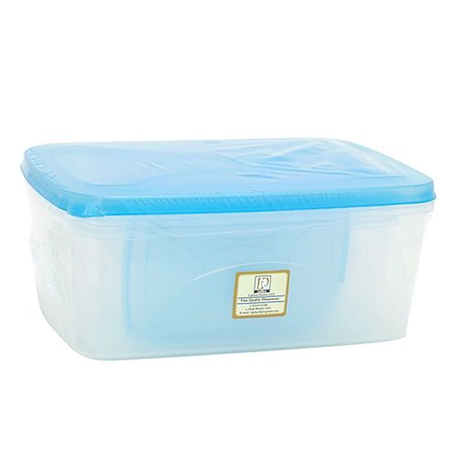 Laplast Airtight Container with Blue Lid - Transparent