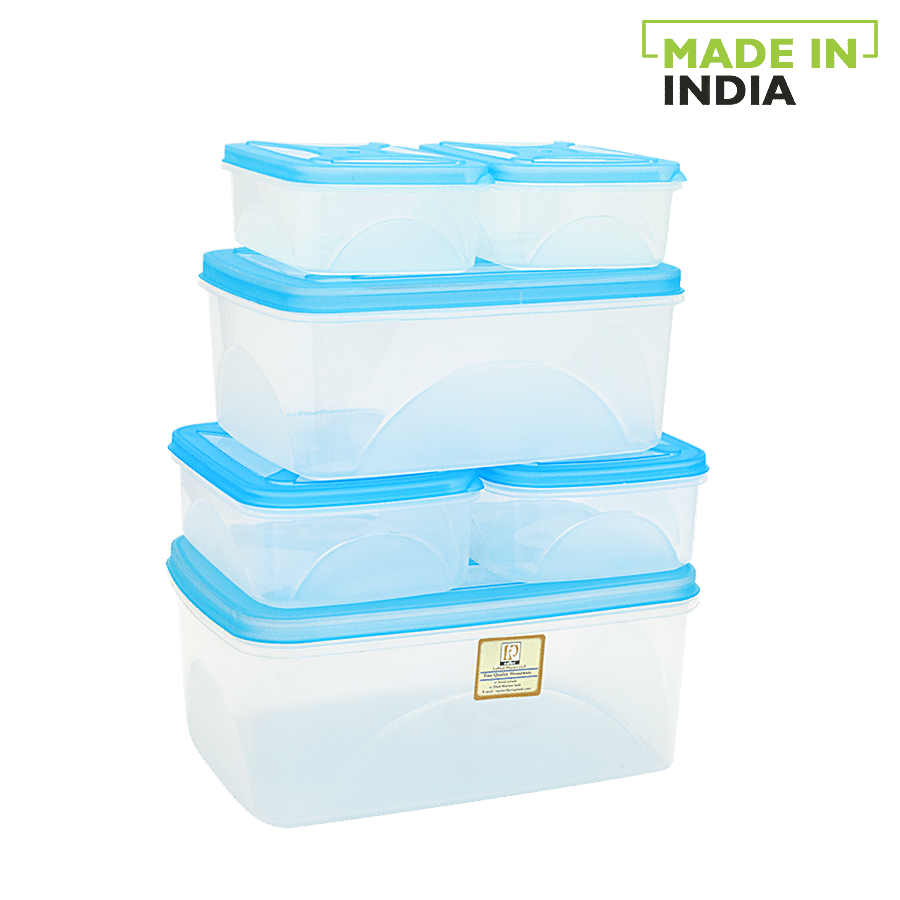 Laplast Airtight Container with Blue Lid - Transparent