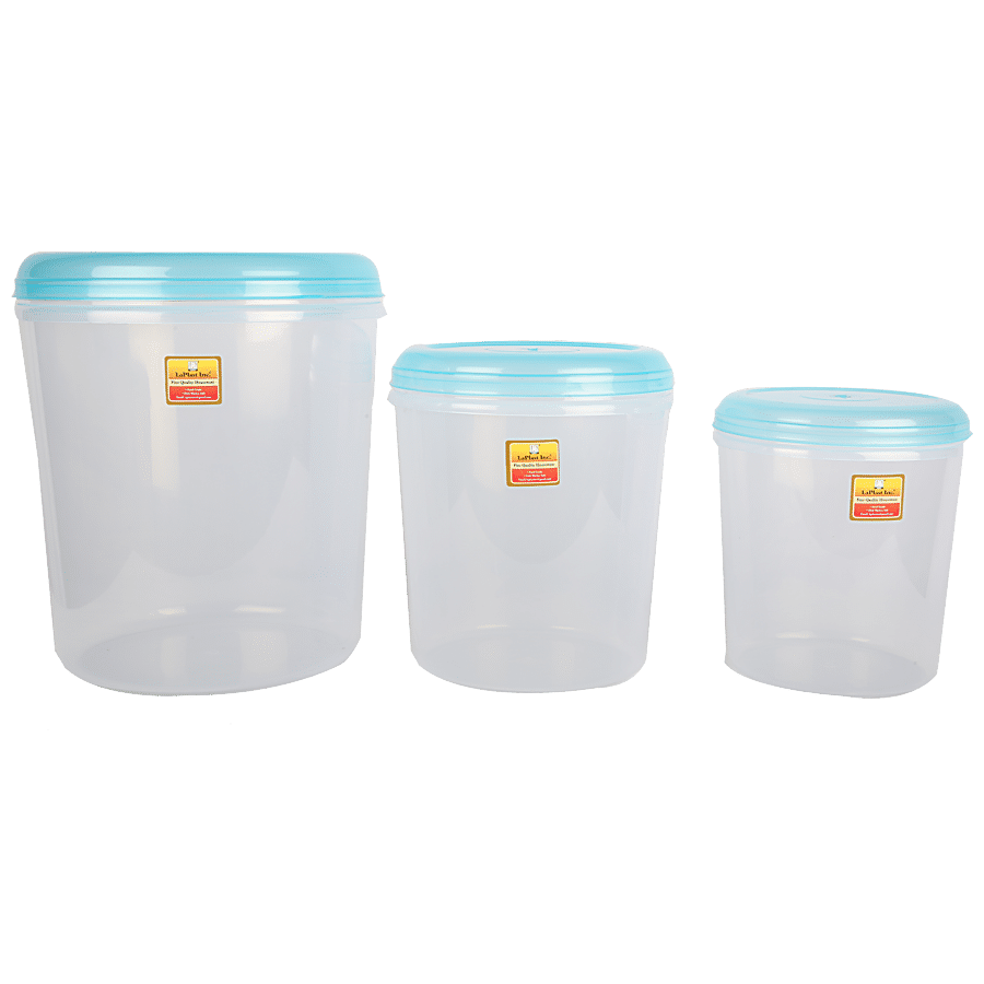 Laplast Storage Container with Blue Lid - Transparent