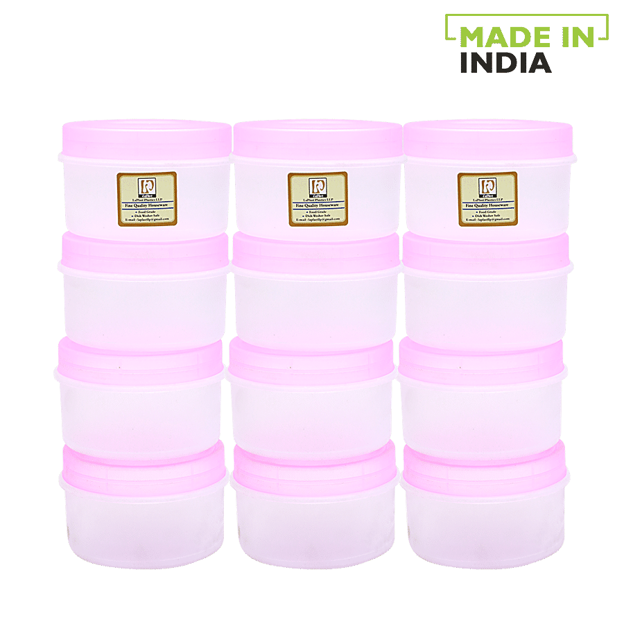 Laplast Storage Container with Pink Lid - Transparent