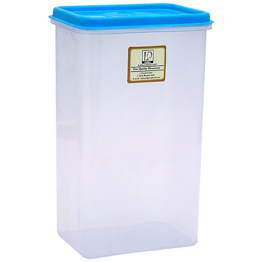 Laplast Storewell Airtight Container with Blue Lid - Transparent