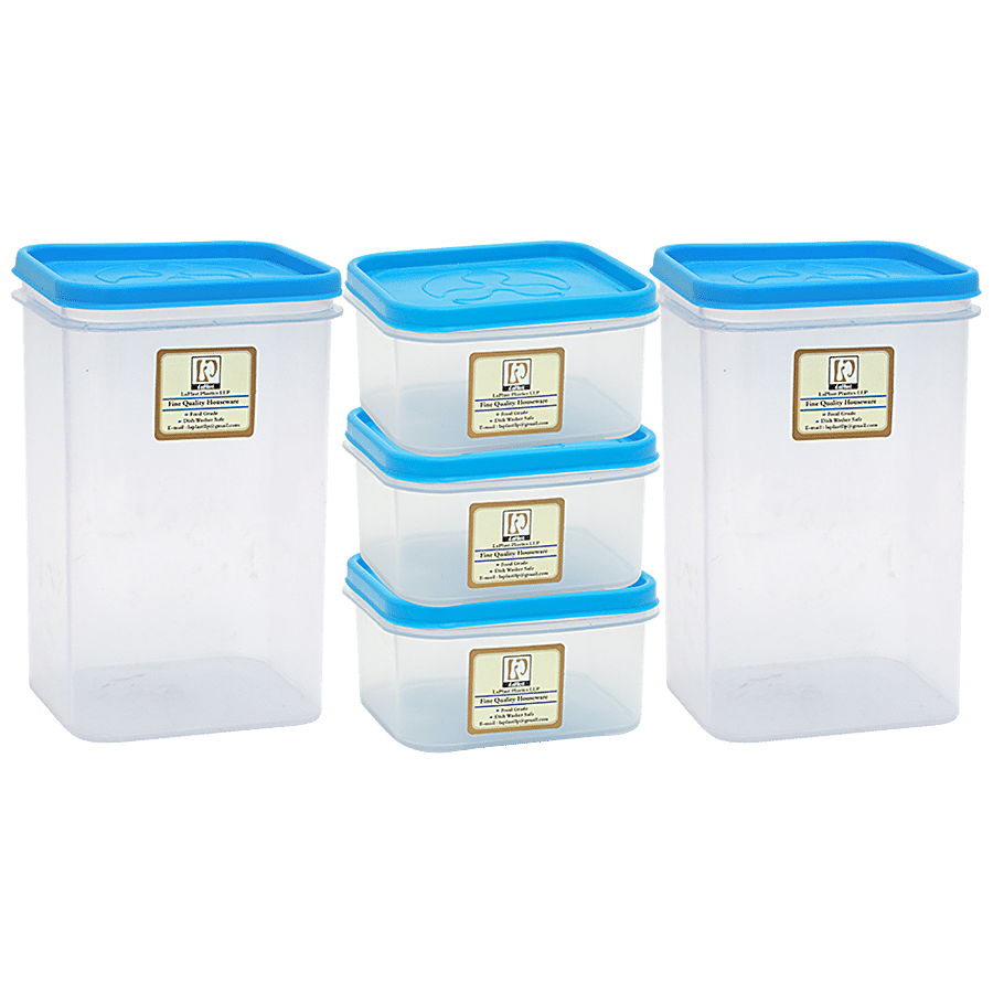 Laplast Storewell Airtight Container with Blue Lid - Transparent