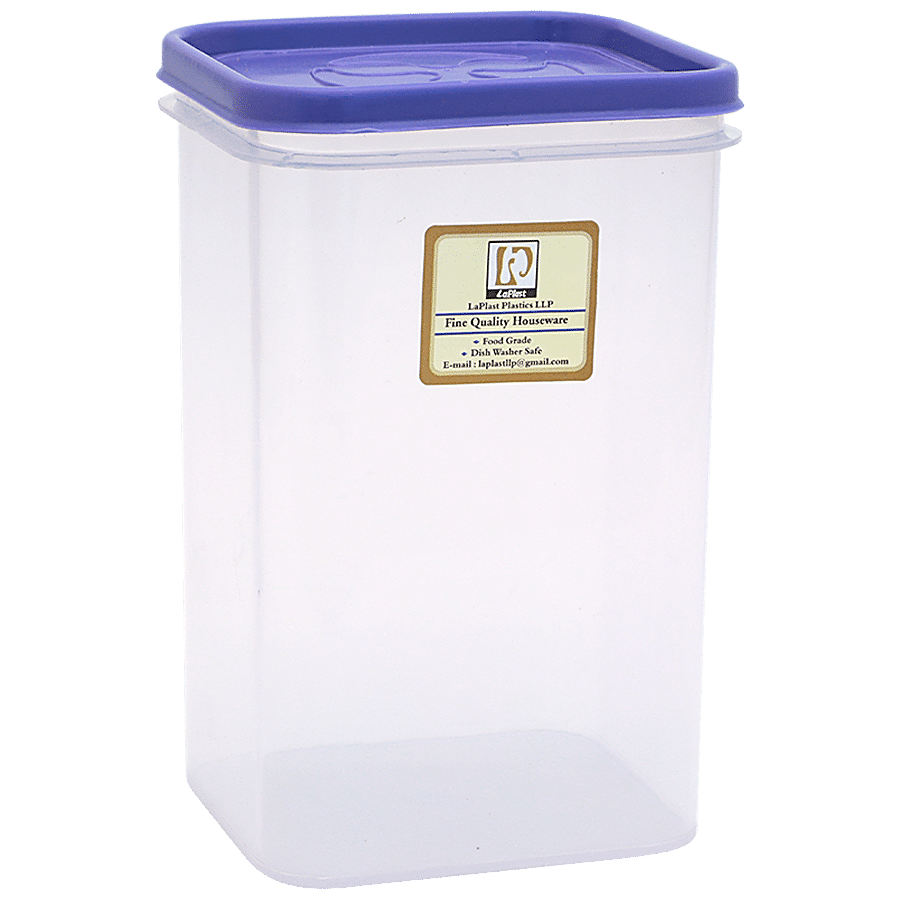 Laplast Storewell Airtight Container with Purple Lid - Transparent