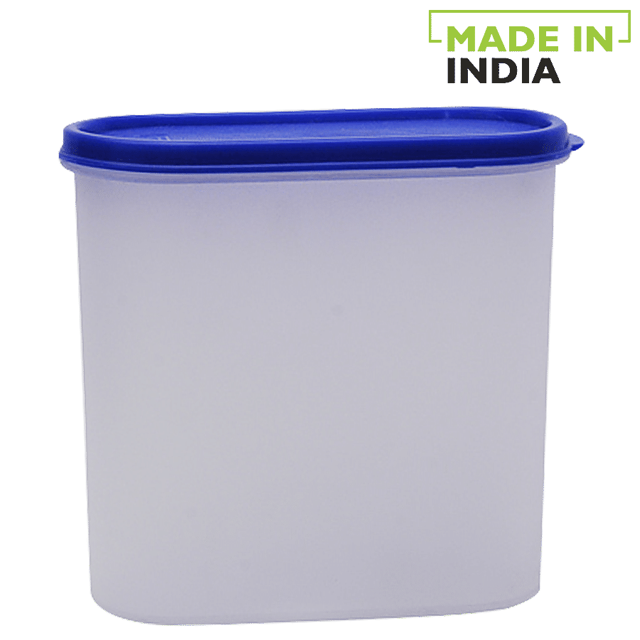 Mahaware Space Saver Modular Kitchen Storage Container with Blue Lid - Transparent