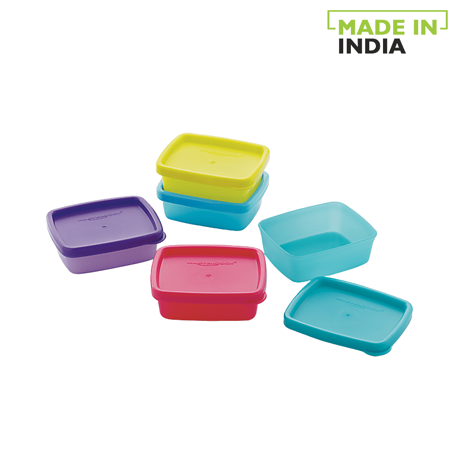 Mastercook Premium Rectangular Plastic Container With Lid - Multicolour